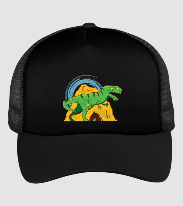 Dinozaur T-rex model negru pe tricou