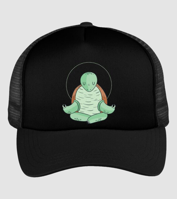 Broască țestoasă Yoga model negru pe tricou