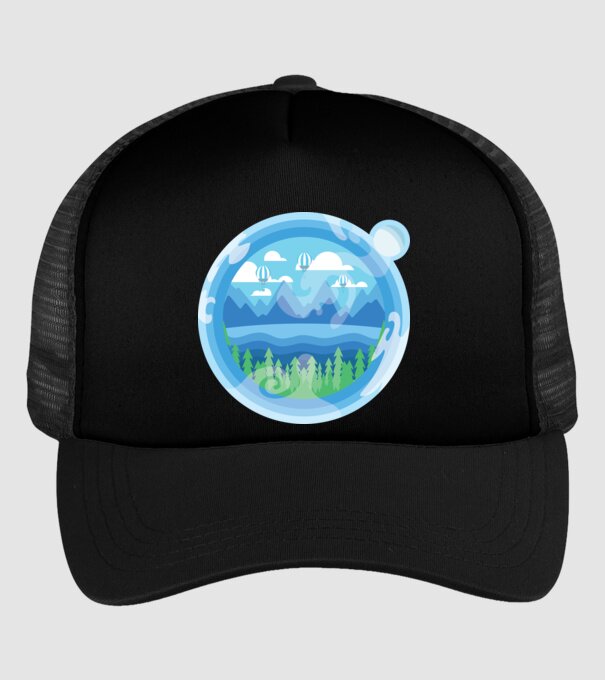 Natură model negru pe tricou