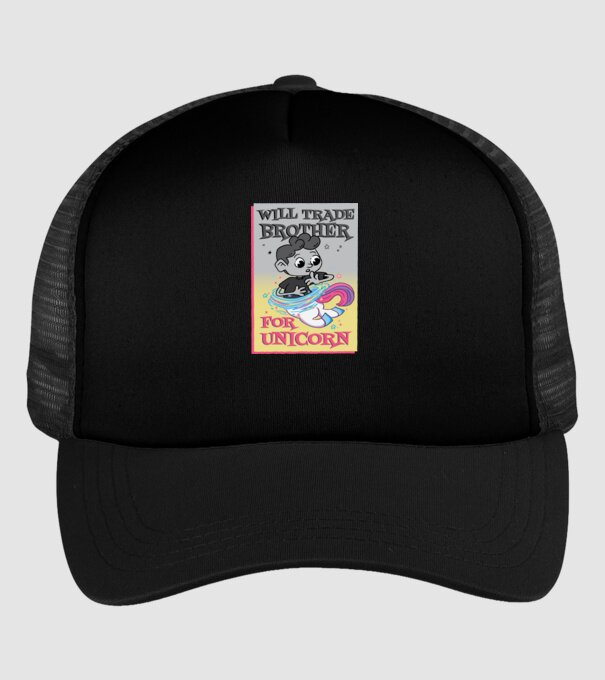 Îl ofer la schimb pe fratele meu pentru un unicorn model negru pe tricou