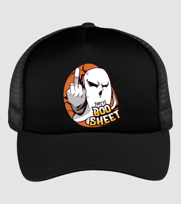 This is Boo Sheet Halloween model negru pe tricou