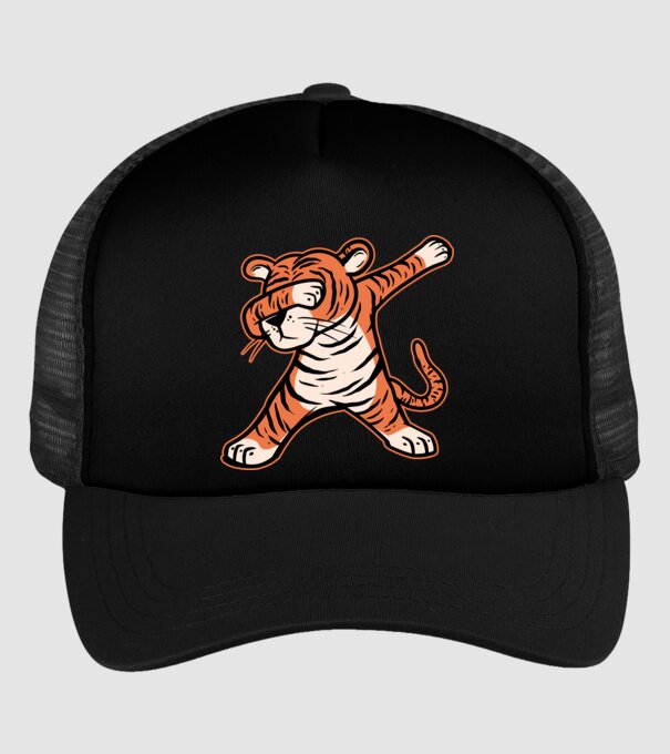 Tigru DAB model negru pe tricou