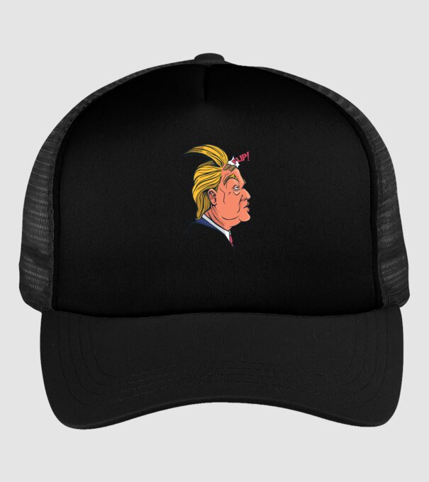 Trump Păr model negru pe tricou