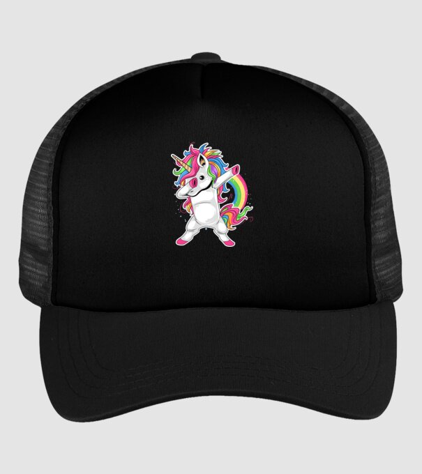Unicorn Dab model negru pe tricou