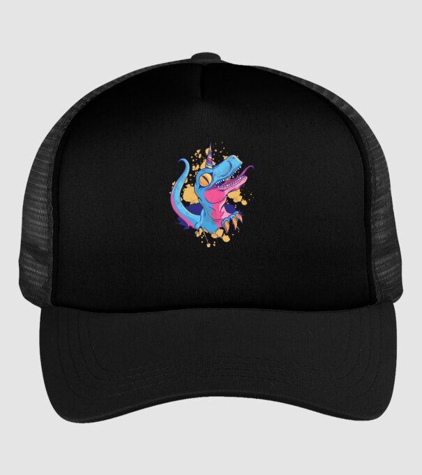 Unicornsaurus - Dinozaur Unicorn model negru pe tricou