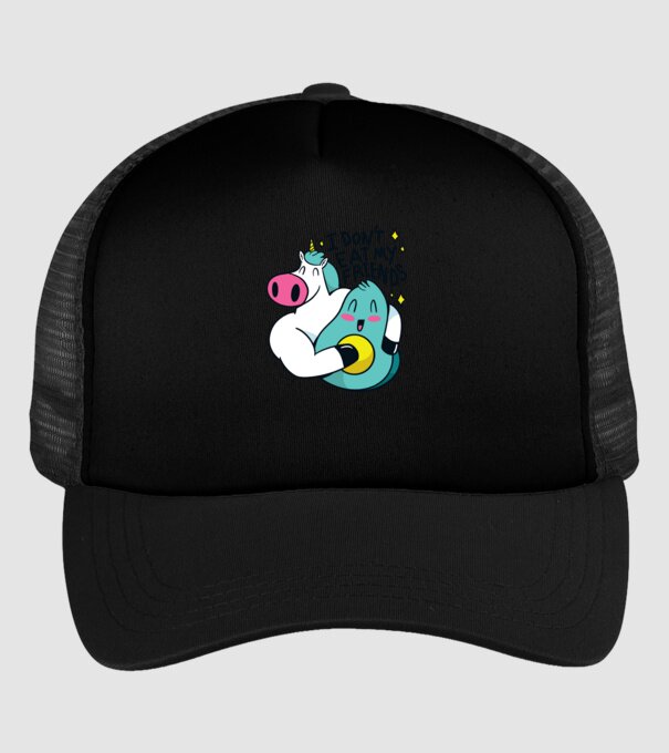 Unicorn Avocado Prietenie model negru pe tricou