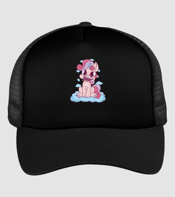 Unicorn cu bomboane model negru pe tricou