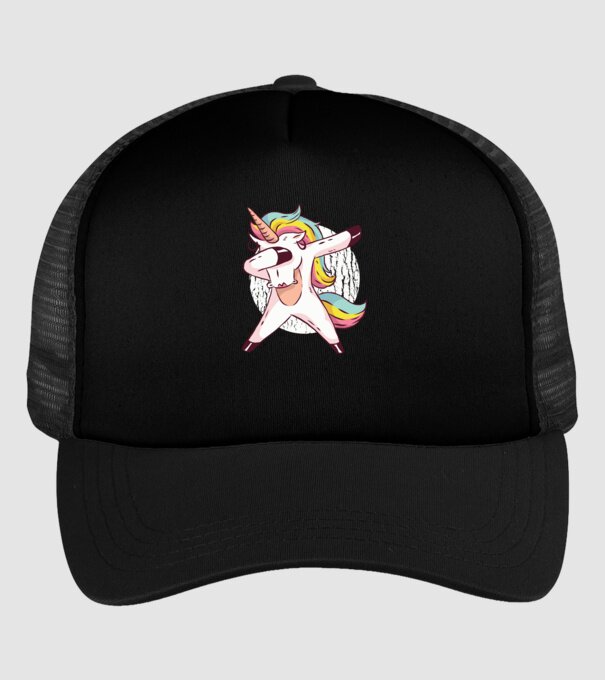 Unicorn DAB model negru pe tricou