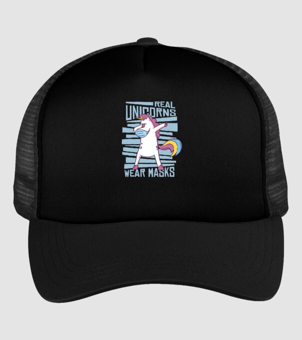 Unicorn DAB Mască model negru pe tricou