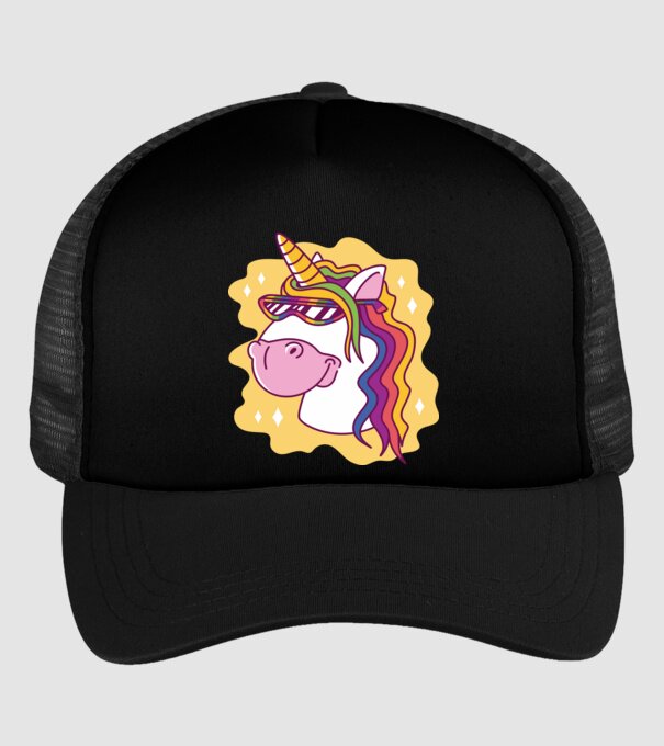 Cap de unicorn model negru pe tricou