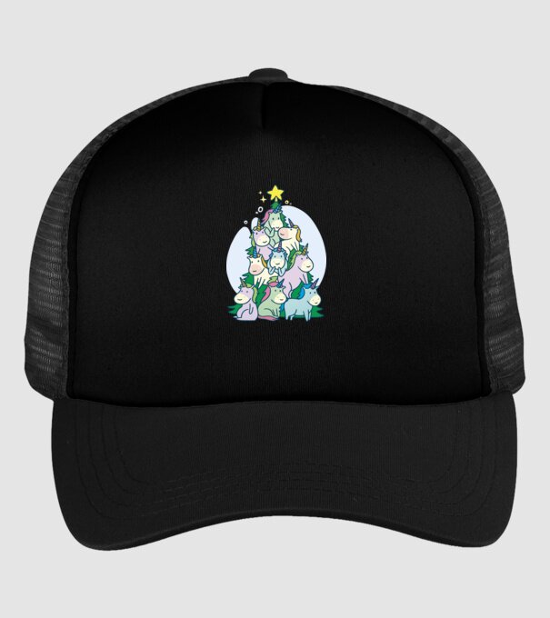 Unicorn pom de Crăciun model negru pe tricou