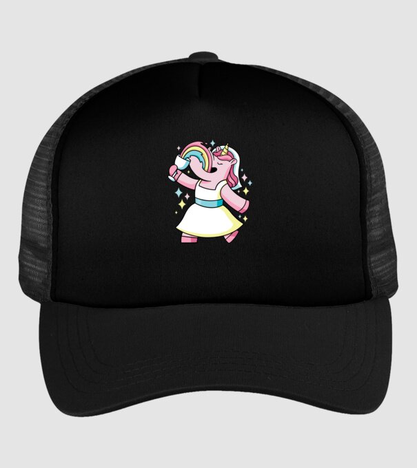 Unicorn Mireasă model negru pe tricou