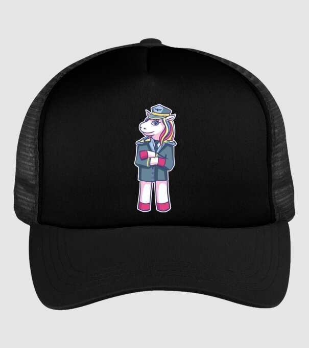 Unicorn Pilot model negru pe tricou