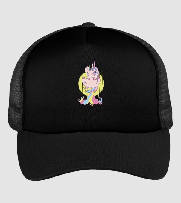 Bășină Unicorn model negru pe tricou