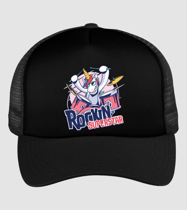 Unicorn Star rock model negru pe tricou