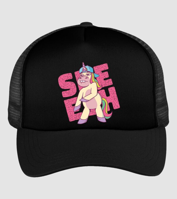 Unicorn Shesh model negru pe tricou