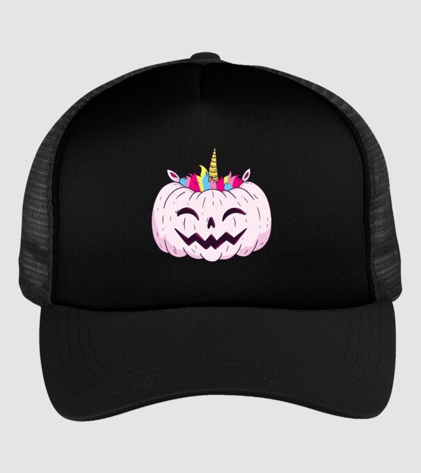 Unicorn Dovleac Halloween model negru pe tricou
