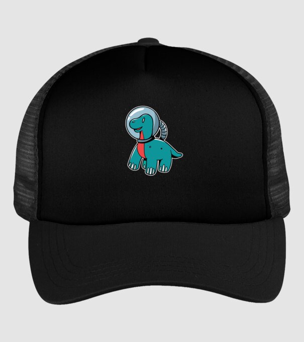 Dinozaur Astronaut model negru pe tricou