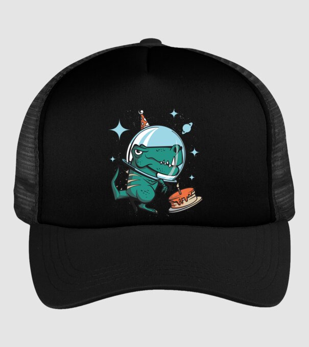 Astronaut T-rex Ziua de naștere model negru pe tricou