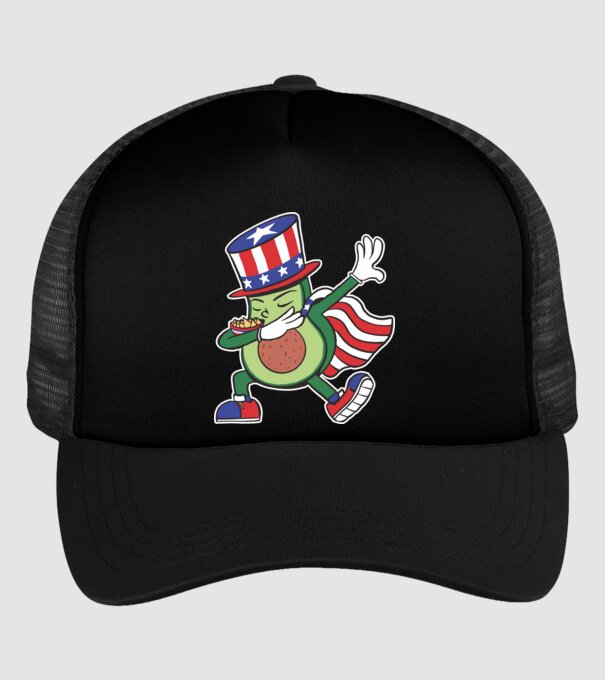 SUA Avocado DAB model negru pe tricou