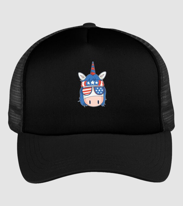 SUA unicorn model negru pe tricou