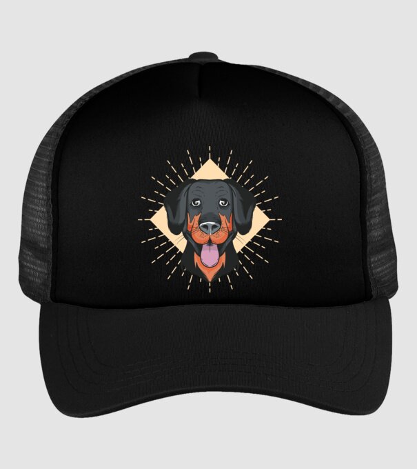 Cap Câine amuzant model negru pe tricou