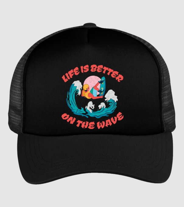 Wakeboard - Life is better on the wave model negru pe tricou
