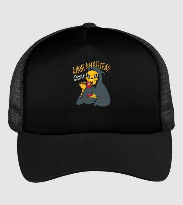 Want Anxietea? model negru pe tricou