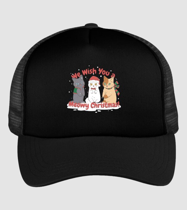 We wish You a Meowy Christmas model negru pe tricou