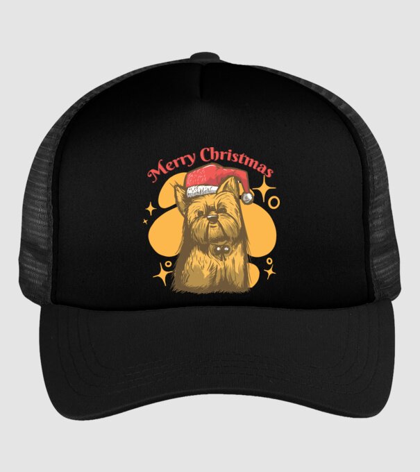 Crăciun Yorkie model negru pe tricou