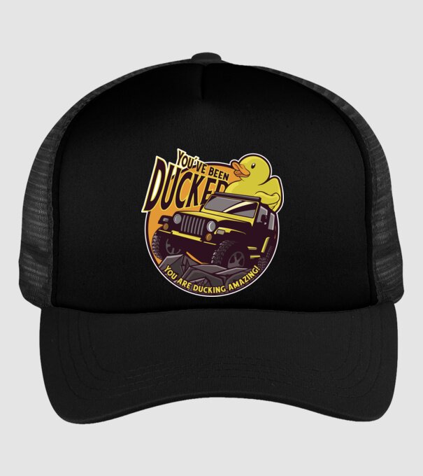 'You''ve been ducked - Off road SUV' model negru pe tricou