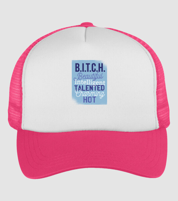 B.I.T.C.H. - Tricou cu inscripție amuzantă model roz neon pe tricou