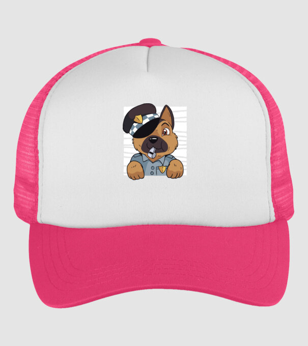 Ciobănesc german câine de poliție model roz neon pe tricou
