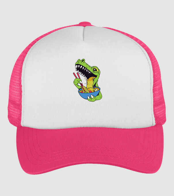 T-rex Ramen model roz neon pe tricou
