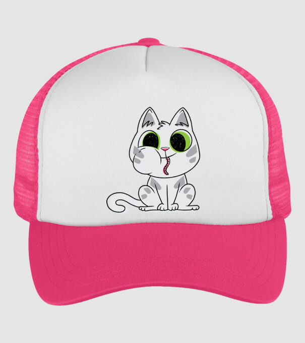 Pisicuță amuzantă model roz neon pe tricou