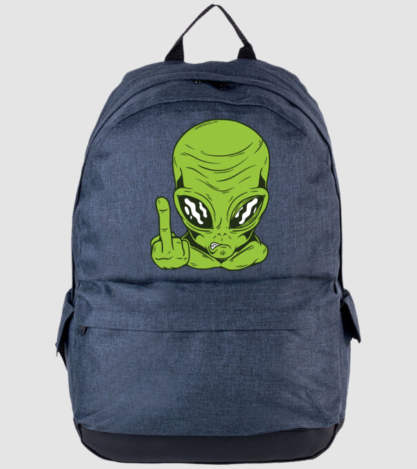Alien arată degetul model albastru jeanși pe tricou