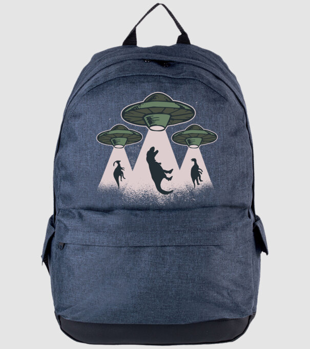 Alien OZN dinozaur model albastru jeanși pe tricou