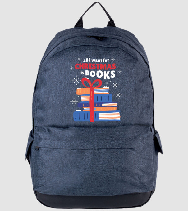All I want for Christmas is Books tricou cu cărți model albastru jeanși pe tricou