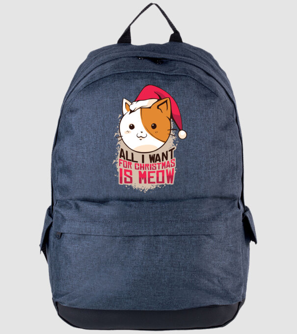 All I want for christmas is MEOW tricou cu pisică model albastru jeanși pe tricou