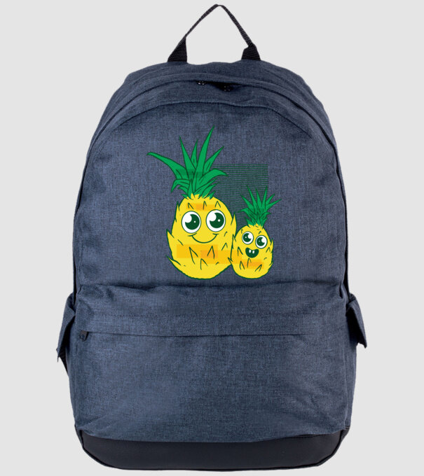 Familie Ananas model albastru jeanși pe tricou