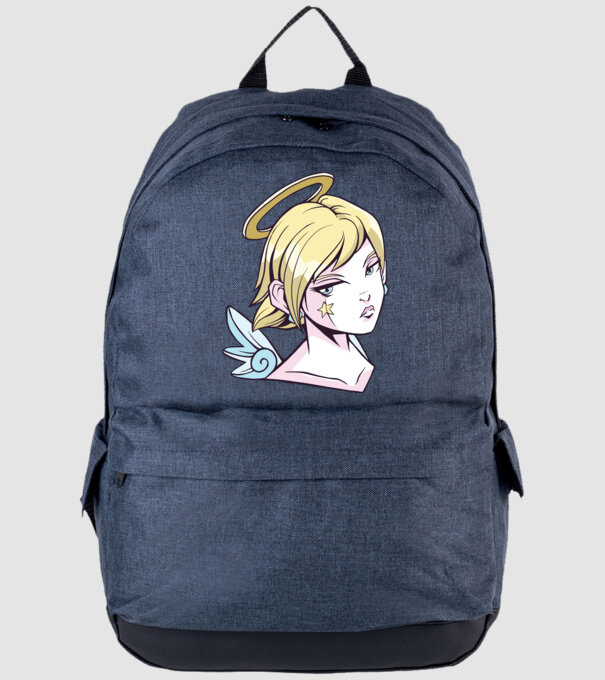 Anime Fată angelică model albastru jeanși pe tricou