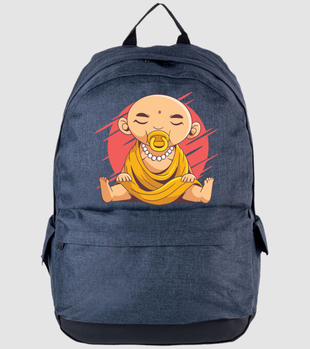 Baby Buddha cu suzetă tricou amuzant model albastru jeanși pe tricou