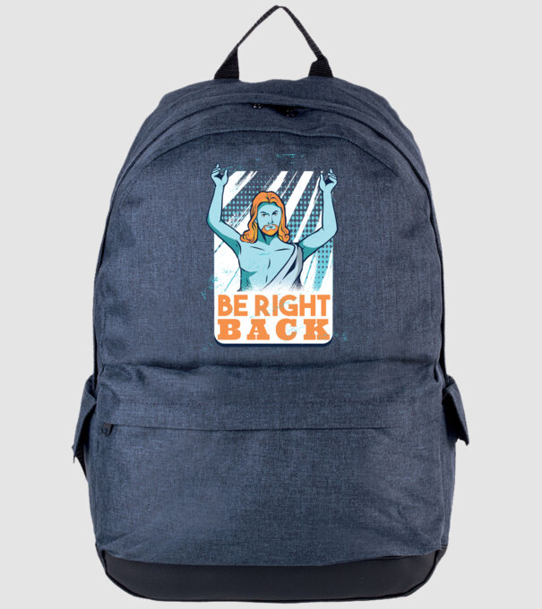 Be right back Jesus - Profeția Isus se întoarce model albastru jeanși pe tricou