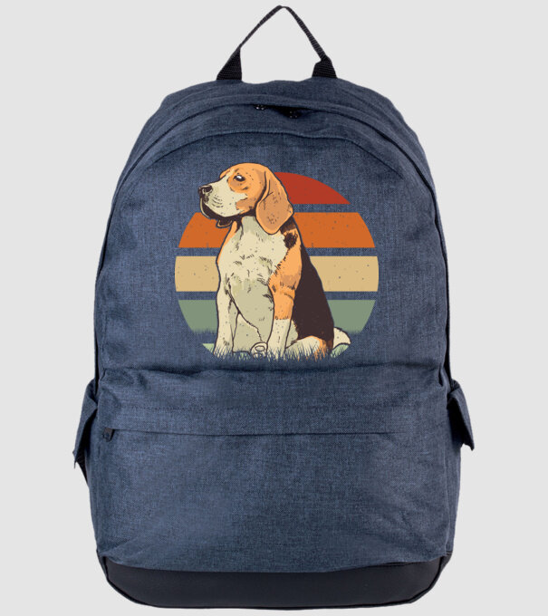 Beagle Retro Sunset model albastru jeanși pe tricou