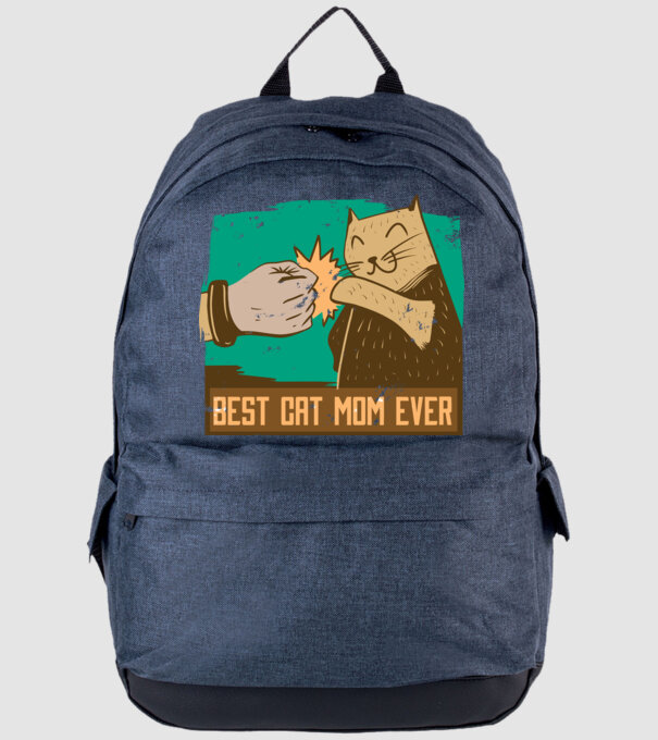 Best Cat Mom Ever - Cea mai bună mamă cu pisici model albastru jeanși pe tricou
