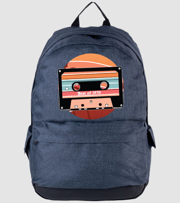 Best of 1970 retro Tape Birthday model albastru jeanși pe tricou