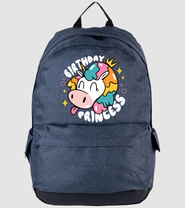 Birthday Princess Unicorn model albastru jeanși pe tricou