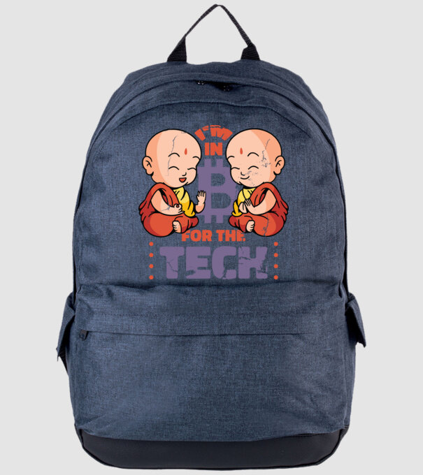 Călugări Buddha Bitcoin model albastru jeanși pe tricou