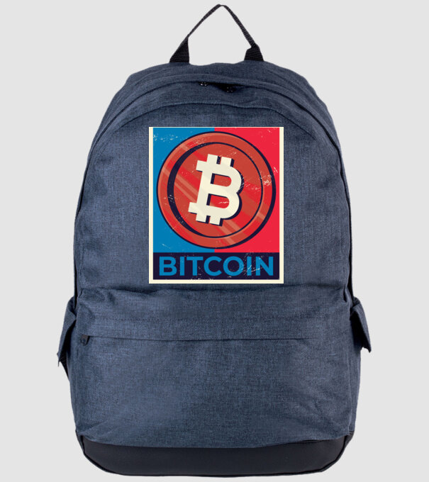 Bitcoin Criptomonedă model albastru jeanși pe tricou