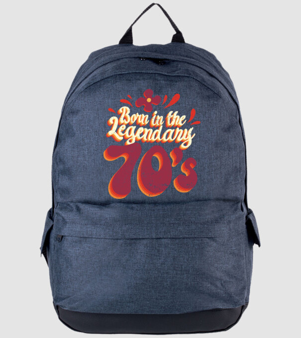 'Born in the Legendary 70''s' model albastru jeanși pe tricou